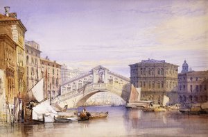 Die Rialto-Brücke vom Canal Grande, 1852