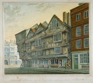 Häuser an der Ecke von Chancery Lane und Fleet Street, City of London, 1798