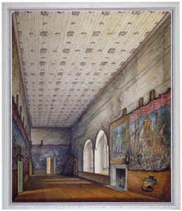 Innenansicht der Painted Chamber, Palace of Westminster, London, 1817 von William Capon