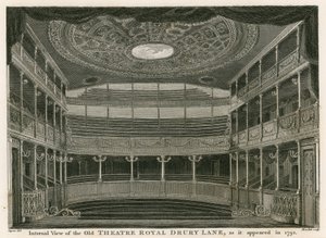 Innenansicht des alten Theatre Royal, Drury Lane, London, wie es 1792 erschien von William Capon