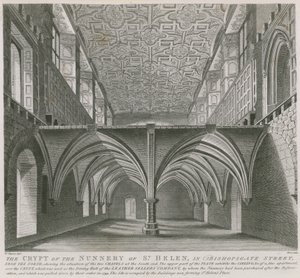 Die Krypta des Nonnenklosters St. Helen in der Bishopsgate Street, London von William Capon