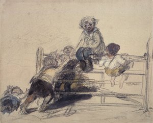 Skizze für Glücklich wie ein König, 19. Jahrhundert von William Collins