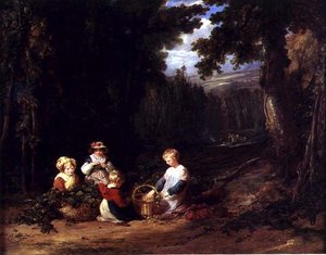 Junge Kinder beim Hopfenpflücken