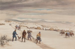 Das Lager der zweiten Division, Blick nach Osten. Januar 1855 von William Crimea Simpson