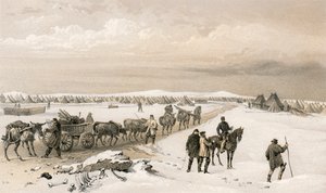 Das Lager der 1. Division, Blick nach Norden zum Lager der 2. Division, die Höhen von Inkermann in der Ferne von William Crimea Simpson
