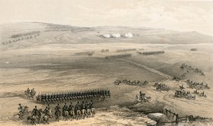 Das Kavalleriegefecht auf den Höhen von Bulganak - die erste Kanone, 19. September 1854 von William Crimea Simpson