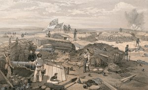 Das Innere des Redan, von seiner linken Seite in Richtung des Salientwinkels, nach Süden blickend von William Crimea Simpson