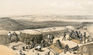 Die neuen Werke bei der Belagerung von Sewastopol beim rechten Angriff, von der Mörserbatterie rechts von Gordons Batterie von William Crimea Simpson