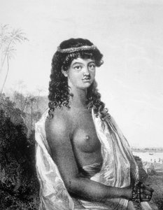 Junges Mädchen von den Sandwich-Inseln Hawaii, ca. 1826 von William Dampier