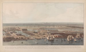 Ein Blick auf die Handelshäfen in Rotherhithe von William Daniell