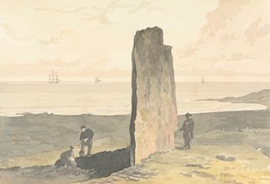 Druidischer Stein bei Strather, nahe Barvas, Isle of Lewis von William Daniell