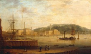 Plymouth Harbour mit dem Royal William Victualling Yard von William Daniell