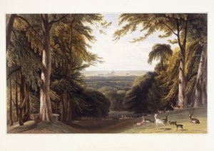 Schloss Windsor vom Hirschpark aus, ca. 1827-1829 von William Daniell