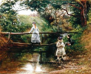 Am Tyne in der Nähe von Ormiston - Kinder sammeln Wildblumen von William Darling McKay