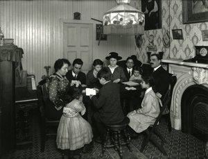 Evangelistenausschuss, Bibelstudium im Haus von Frau Vitello, 359 E. 49th Street, unterrichtet von Miss Jones. 30. März 1916