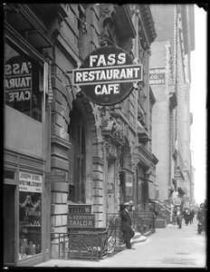 Schild für Fass Café, 19 W. 31st Street, New York City, 14. Juni 1916