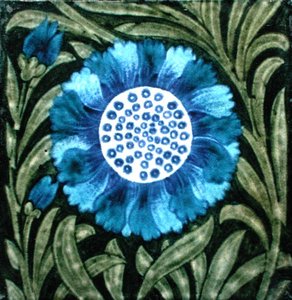 Fliese mit persischem Blumenmuster von William de Morgan
