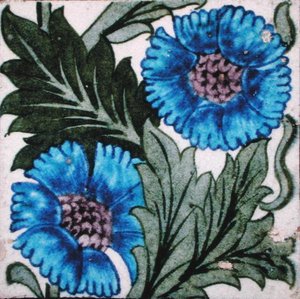 Fliese mit Blumendesign von William de Morgan