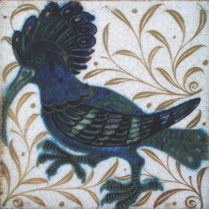 Fliese mit Kolibridesign von William de Morgan