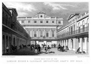 London Horse and Carriage Repository, Grays Inn Road, 1828 von William Deeble