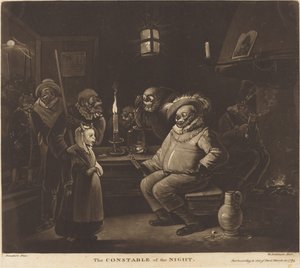 Der Nachtwächter von William Dickinson after Egbert van Heemskerck