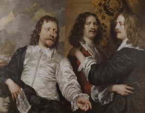 Porträt des Künstlers mit Nicholas Lanier und Sir Charles Cotterell, um 1636 von William Dobson