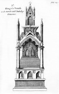 Grab von Little Saint Hugh of Lincoln, aus Anglia Judaica von De Blessiers Tovey, veröffentlicht in Oxford, 1738