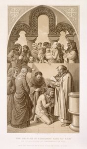 Die Taufe von König Ethelbert (ca. 552-616) von Kent durch St. Augustine in Canterbury im Jahr 597, aus 