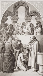 Die Taufe von König Ethelbert von Kent durch St. Augustine in Canterbury im Jahr 597, aus 