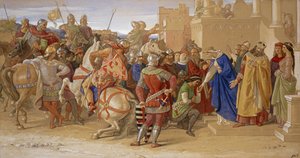 Die Ritter der Tafelrunde kurz vor der Suche nach dem Heiligen Gral, 1849 von William Dyce