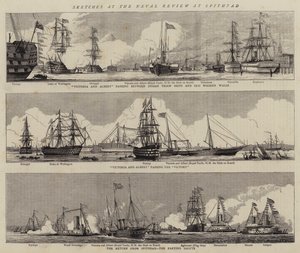 Skizzen bei der Marineparade in Spithead (Gravur) von William Edward Atkins