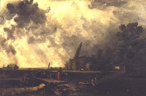 Szene am Ufer des Medway - Ein stürmischer Tag von William Edward Dighton