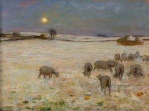 Schafe im Schnee von William Edward Stott
