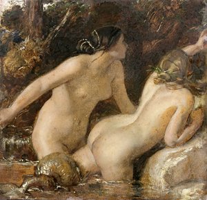 Nymphen mit einem Seeungeheuer