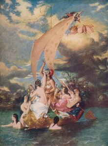 Jugend am Steuer und Vergnügen am Ruder, 1830-32, um 1915 von William Etty