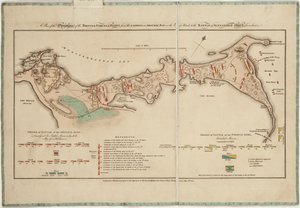 Plan der Operationen der britischen Streitkräfte in Ägypten von der Landung in der Aboukir-Bucht am 8. März bis zur Schlacht von Alexandria am 21. März