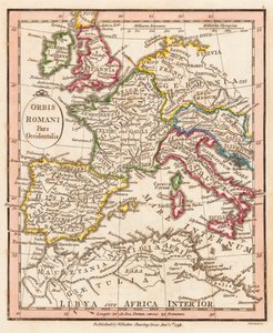 Westlicher Teil des Römischen Reiches. Karte.