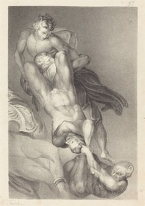 Teil des Jüngsten Gerichts von Michelangelo von William Fairland after John Flaxman