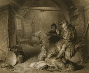 Innenraum eines Hochlandhäuschens
