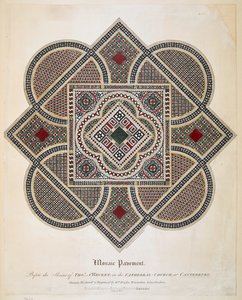 Mosaikpflaster vor dem Schrein von Thomas A Becket in der Kathedrale von Canterbury von William Fowler