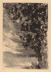 Mondlandschaft mit Baum rechts von William Fowler Hopson