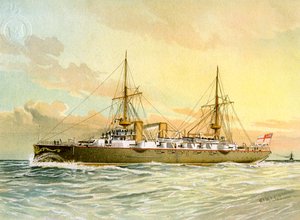 HMS Undaunted, Royal Navy 1. Klasse Kreuzer, ca. 1890-1893