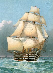 HMS Victoria, Royal Navy 121-Kanonen-Kriegsschiff, um 1859, um 1890-1893 von William Frederick Mitchell