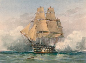 Die Victory, vom Stapel gelaufen 1765, spätes 19. - frühes 20. Jahrhundert von William Frederick Mitchell