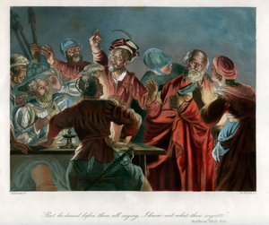 Aber er leugnete vor ihnen allen und sagte: Ich weiß nicht, was du sagst, ca. 1850