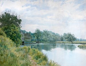 Die Ouse und die Mühle in Hemingford Grey von William Garden Fraser