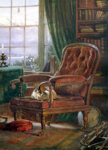John Ruskins Arbeitszimmer in Brantwood, Cumbria, 1882 (Detail) von William Gersham Collingwood