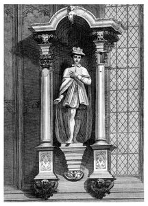 Die Statue von Edward VI., von der Vorderseite der Guildhall-Kapelle, City of London
