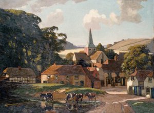 Harting Dorf und Teich von William Gunning King