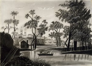 Pastorale Szene, wahrscheinlich 1825-1850 (Graphit auf Sandpapier) von William Guy after Wall